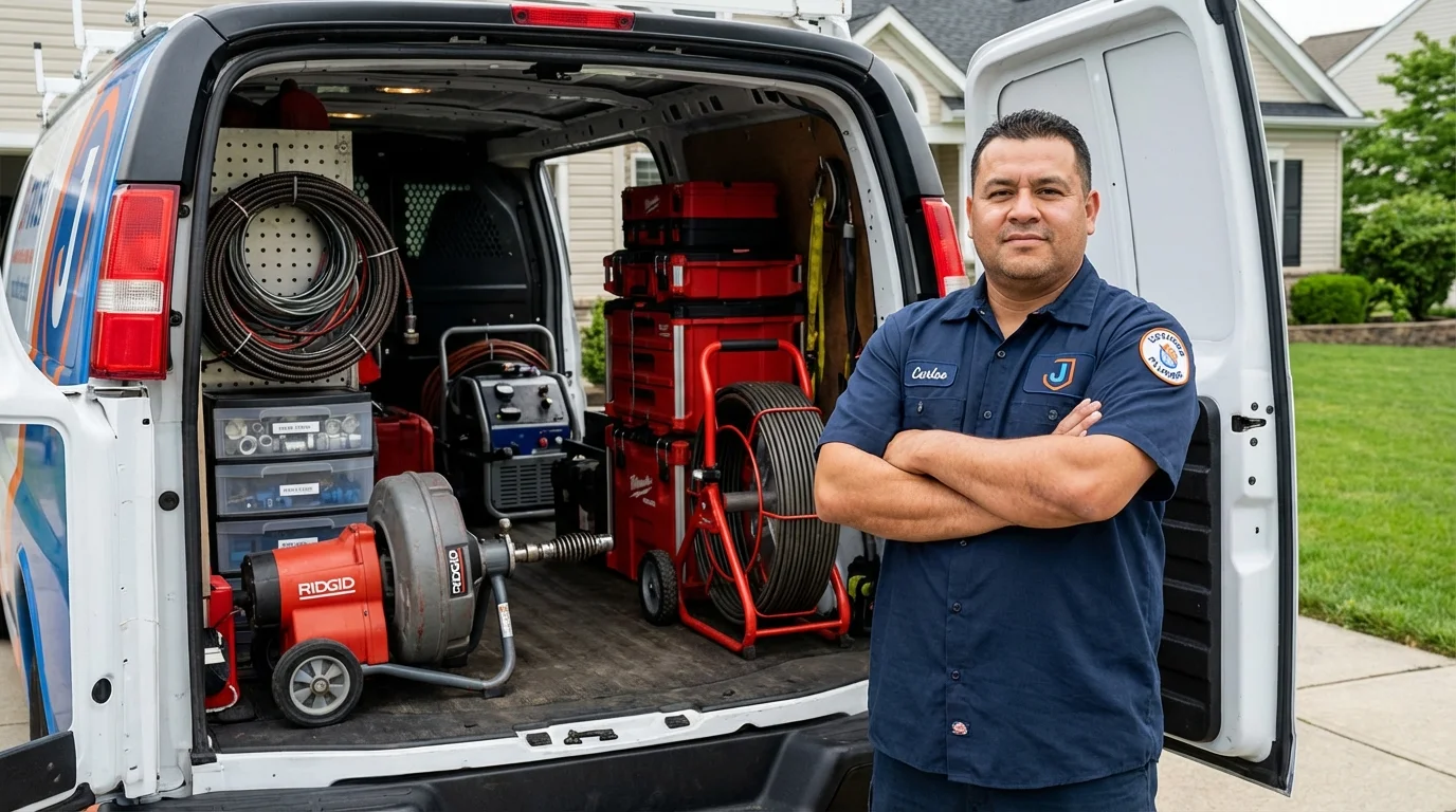 Professional drain cleaning equipment and Johns Plumbing LLC plumber in Edinburg