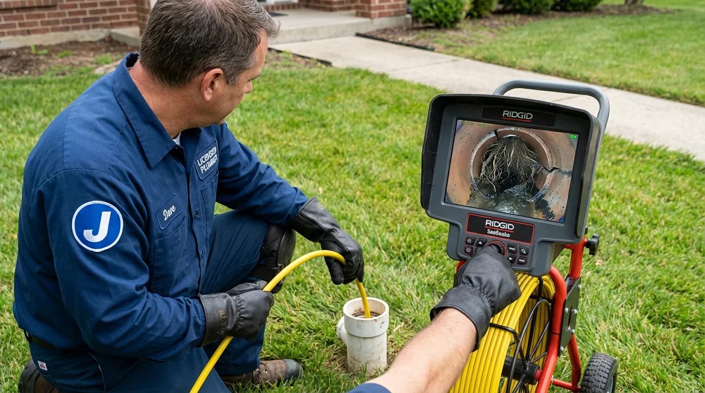 Sewer camera inspection being performed by Johns Plumbing LLC in Edinburg